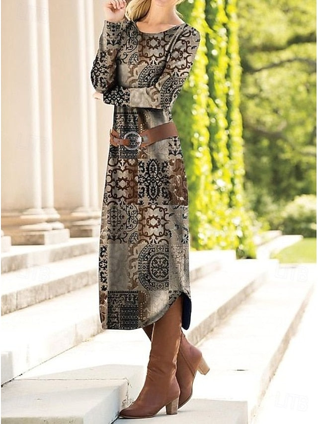 Women's Midi Dress Sheath Dress Shift Dress Party Casual