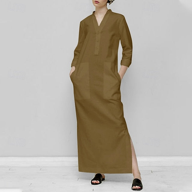 Women's Long Dress Maxi Dress Casual Dress Cotton Linen