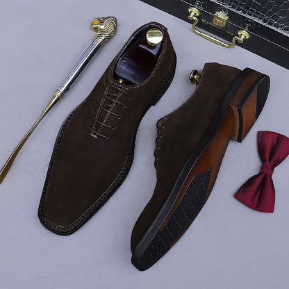Suede Genuine - Men's Oxford Cowhide Leather Shoes