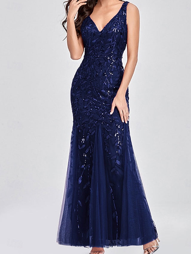 Bride Dress Neck the Floor Elegant Party V of Mother