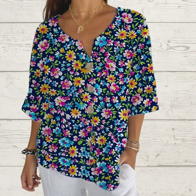 Women's Shirt Summer Tops Print Floral Graphic Classic