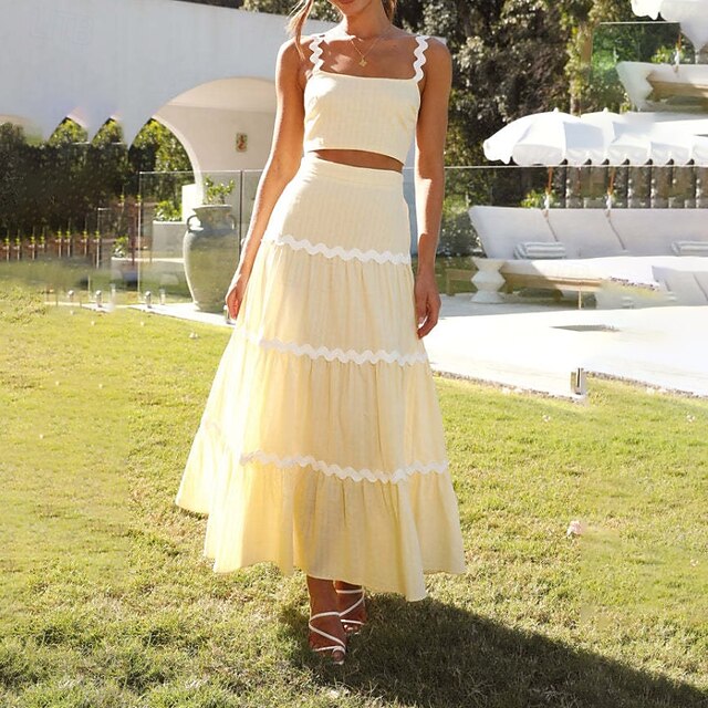 Women's Midi Dress White Dress Graduation Dress Two Piece