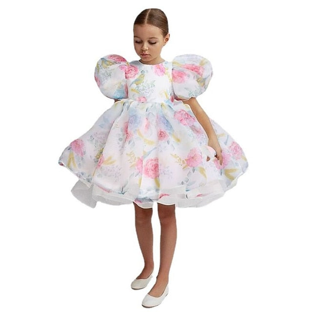 Dress Girl Color Solid Party Flower Girls' Kids