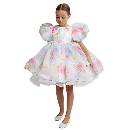 Dress Girl Color Solid Party Flower Girls' Kids