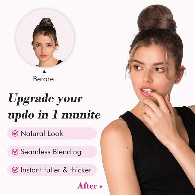 Messy Hair Bun Top Knot Clip in Bun Fake Hair Bun Ponytail