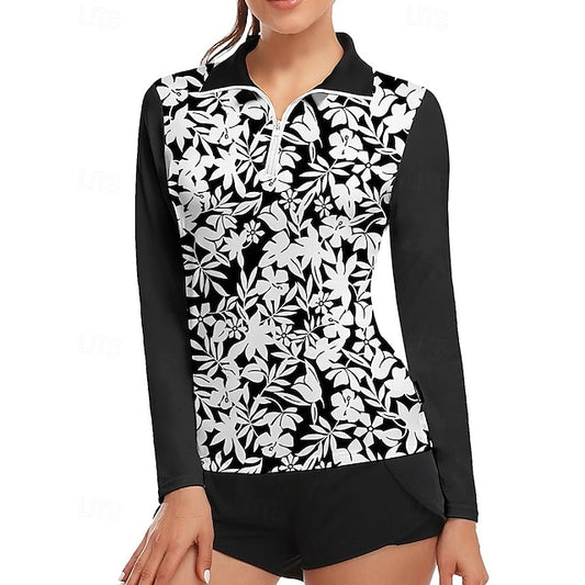 Women's Sleeve Top Sport Tennis Shirt Graphic Print Long