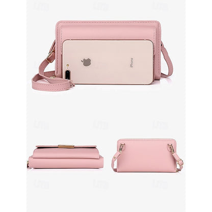 Phone Leather PU Crossbody Wristlet Mobile Bag Women's