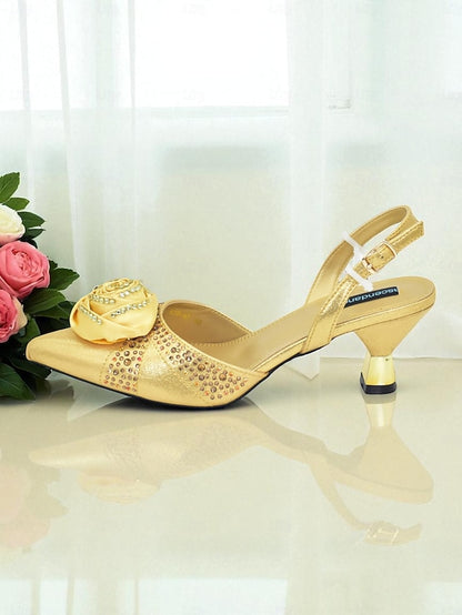 and Matching Women's Heels - Slingback Gold Set Clutch