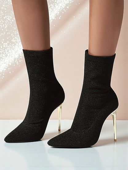 Leopard Boots Stiletto Pointed - Women's Sexy Ankle Print