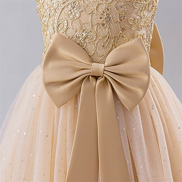 Flower Girls' Dress Kids Party Color Girl Block