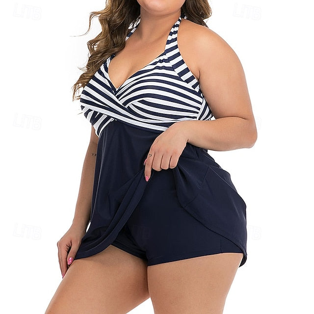 Women's Halter Bikini Top Bathing Suit Swimsuits Stripes UV