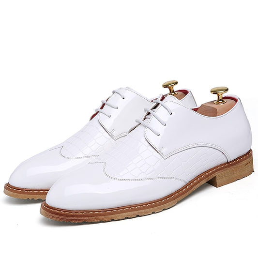 Crocodile White Patent – Shoes Leather Oxford Men's