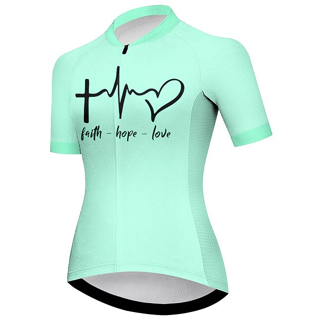 Women's Cycling Jersey Heart Graphic Funny Short Sleeve