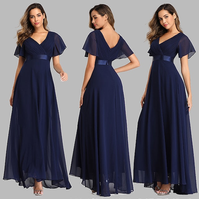A-Line Ruched Wedding Guest Dress Beach Wedding Elegant Formal