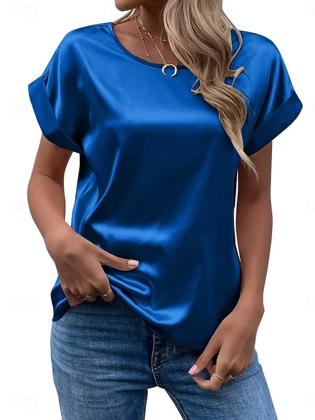 Women's T Shirt Plain Fashion Basic Modern Short Sleeve