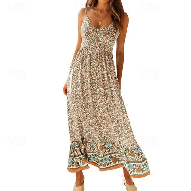 Women's Midi Dress Floral Dress Slip Dress Print Dress