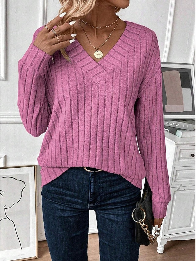 Women's Blouse Ruched Solid Color Plain Stylish Casual Long