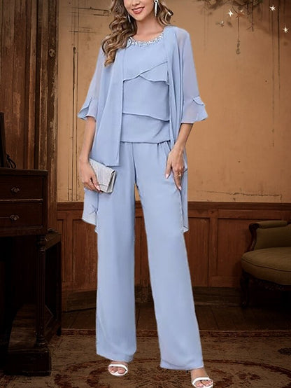 Dress the Piece Elegant Bride of Mother 3 Pantsuit Simple