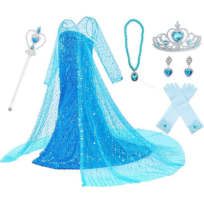 Princess Elsa Movie Dress Girls' Flower Frozen Girl