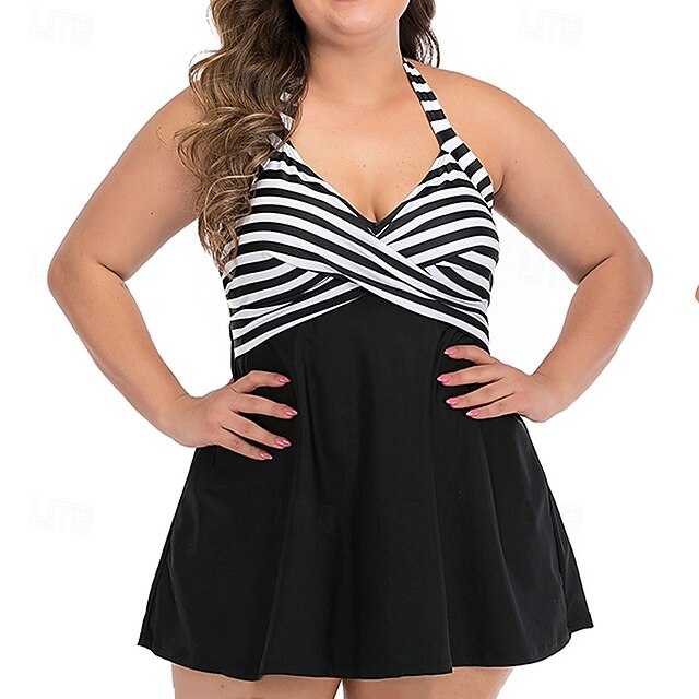 Women's Halter Bikini Top Bathing Suit Swimsuits Stripes UV