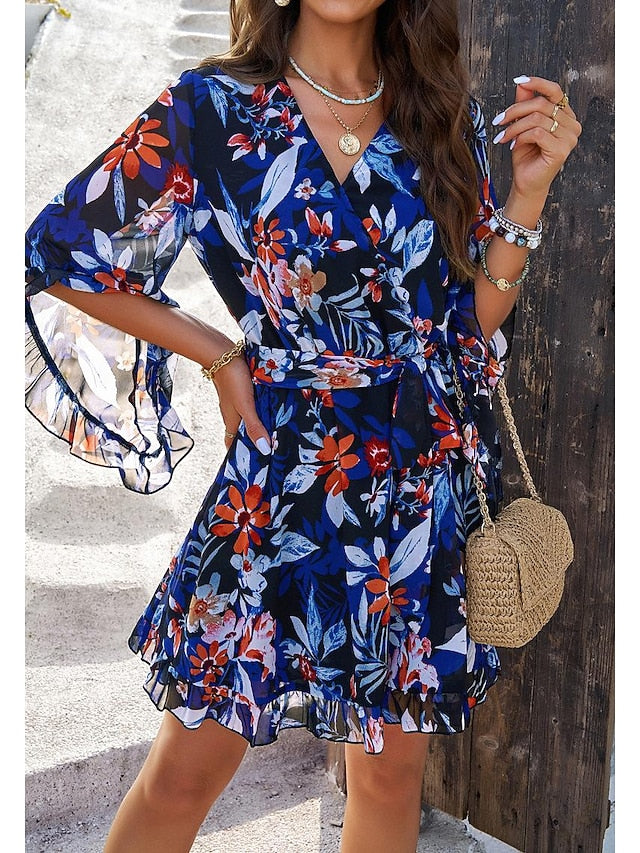 Women's Casual Dress Sheath Dress Sundress Rose 3D Print