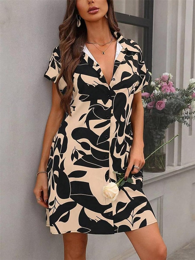 Women's Shirt Dress Casual Dress Mini Dress Date Vacation