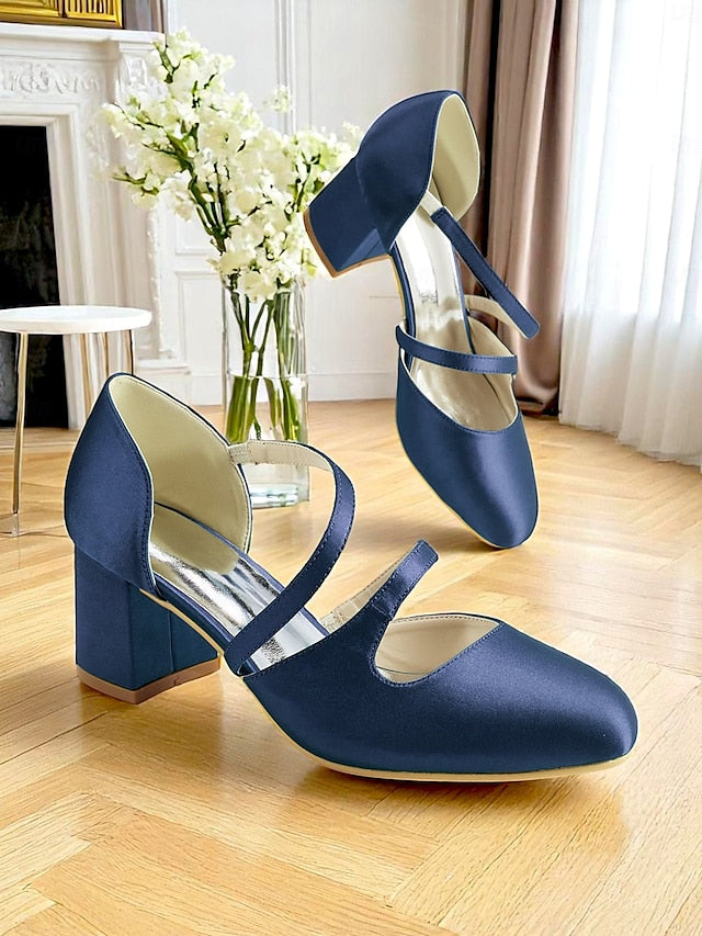 Satin Women's Mary 1950s Heels Jane Elegant Green – Block