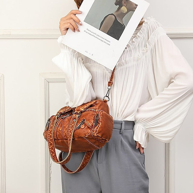 Bag Stylish - Vintage Shoulder Women's Brown Leather