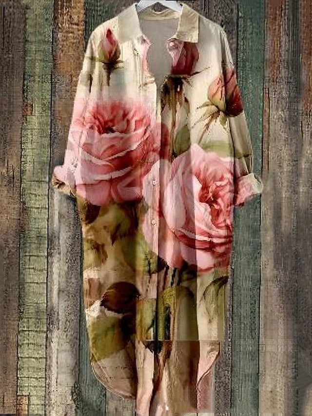 Women's Midi Dress Shirt Dress Casual Dress Fashion Modern