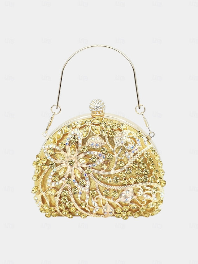 Embellished with Heels Slingback – Matching Gold Handbag