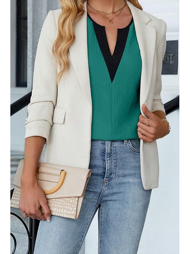 Women's Blouse Patchwork Color Block Modern Casual Short