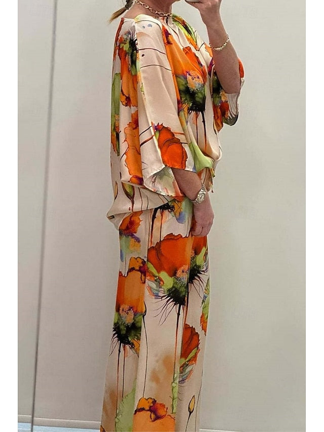 Women's 2 Pieces Vacation Streetwear Daily Pants Sets 3/4