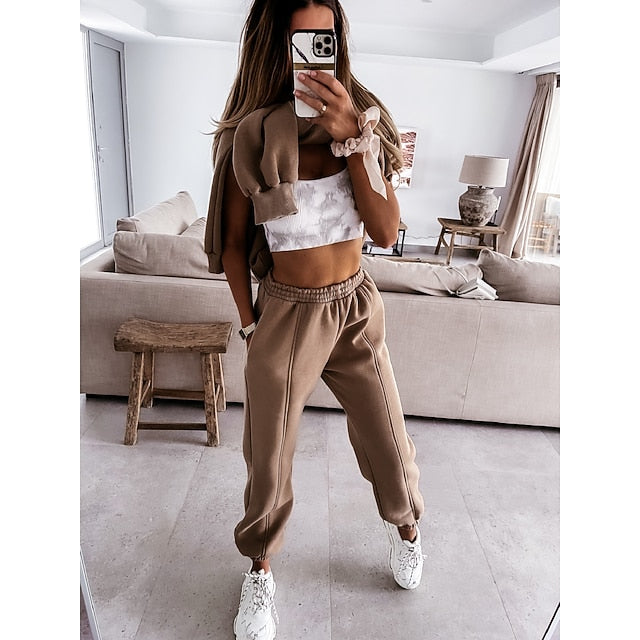 Women's Tracksuit Pants Sets Sweatshirt Long Sleeve Hooded