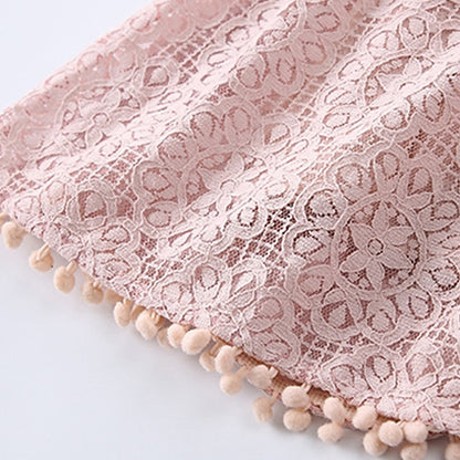 Solid Color Sleeve Girls' Short Party Dress Kids