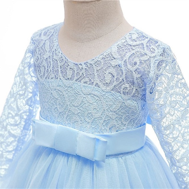 Girls' Sleeve Wedding Girl Dress Flower Half Kids
