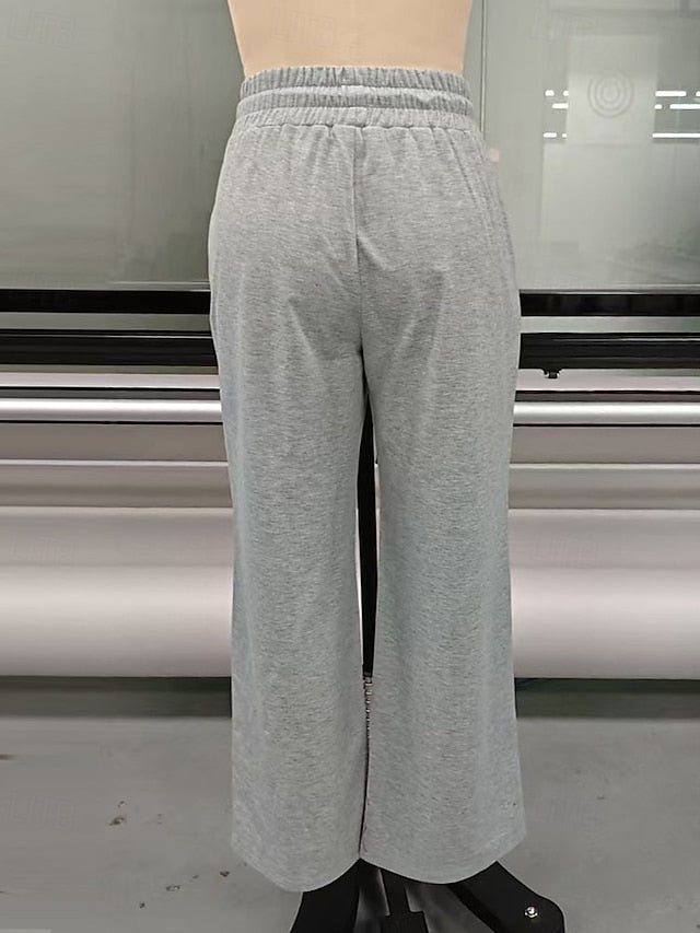 Women's Wide Leg Chinos Vacation Streetwear Casual Full