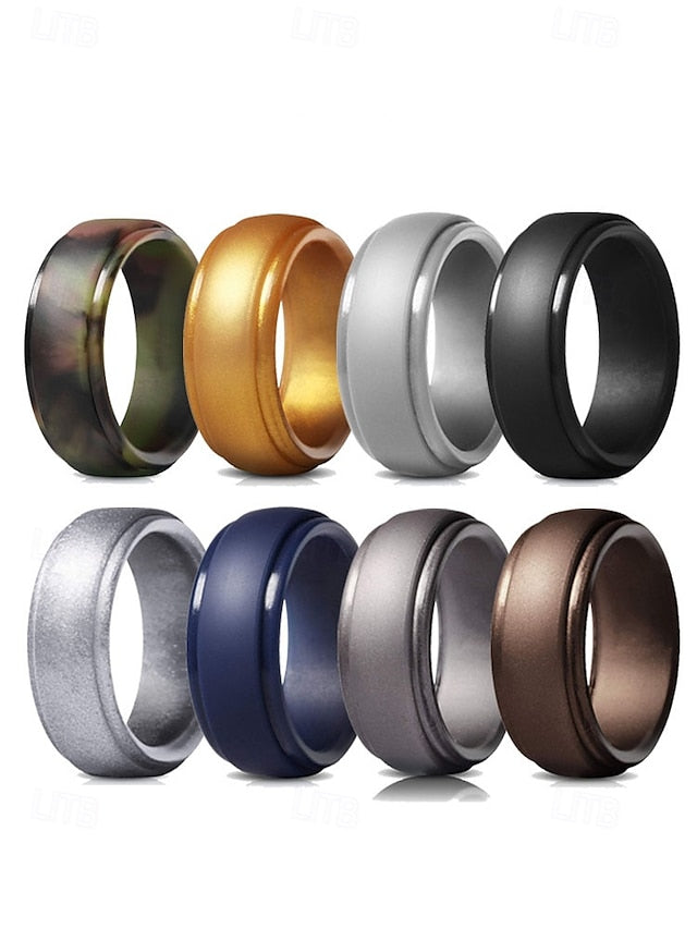 for Comfortable Silicone Durable Ring Men Black – Matte