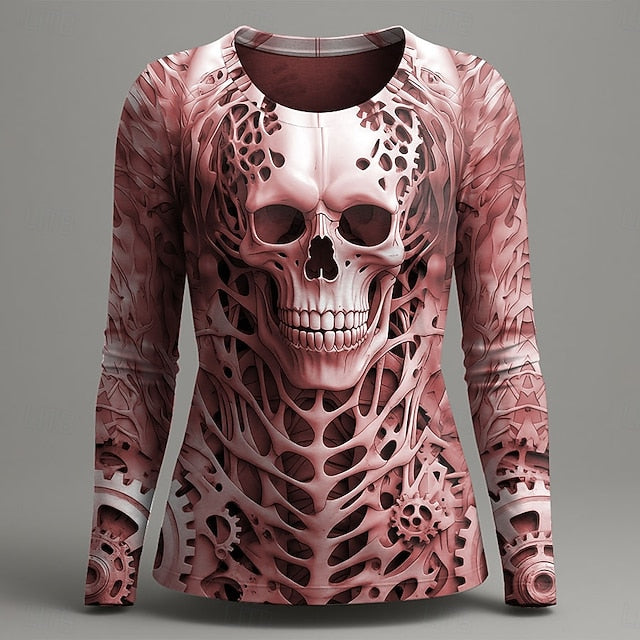 Women's T Shirt Graphic Skull Skeleton Vintage Fashion