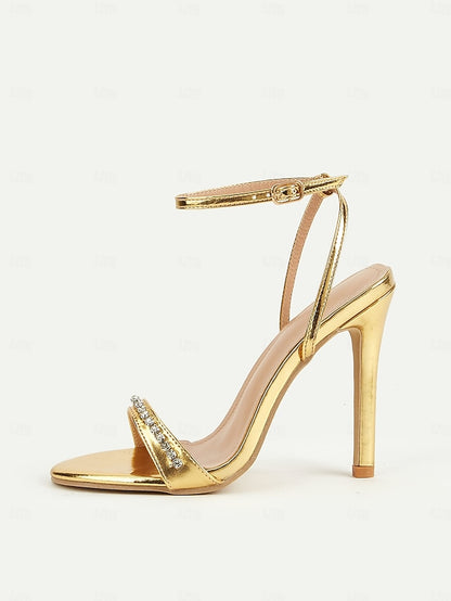 Dazzling Strap Metallic Ankle Women's Gold – Heels High