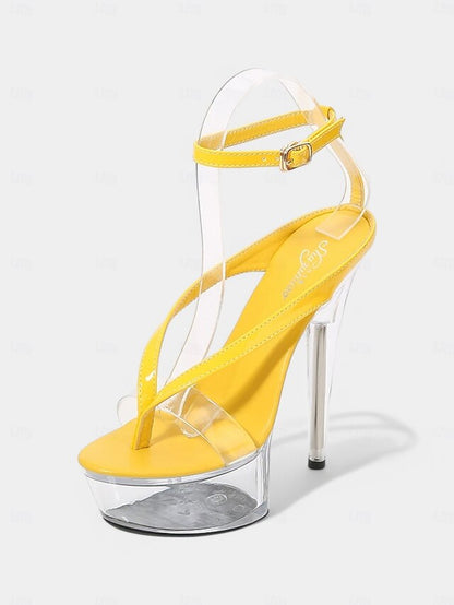 Nightclub Sexy Sandals – Heel Clear Lavender Platform