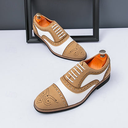 and Shoes Brogue Classic White with Brown Oxford Men's