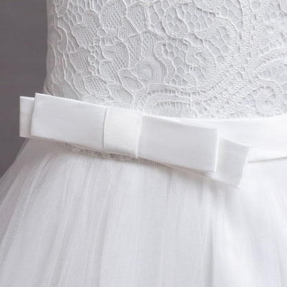 Dress Girls' Floral Line A Party Little Kids Plain