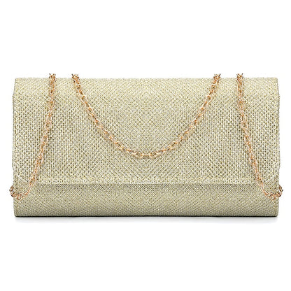 Glitter Women's Clutch – Elegant Silver Evening Purse