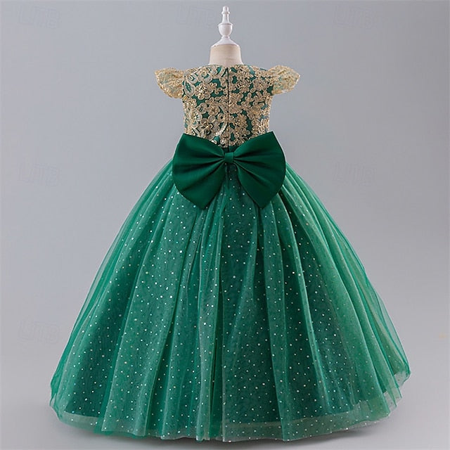 Flower Girls' Dress Kids Party Color Girl Block