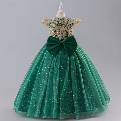 Flower Girls' Dress Kids Party Color Girl Block