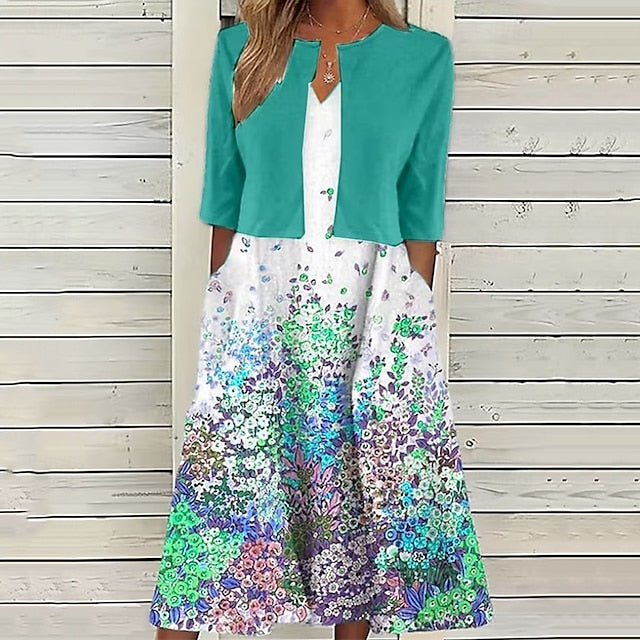 Women's Midi Dress Casual Dress Dress Set Fashion Modern