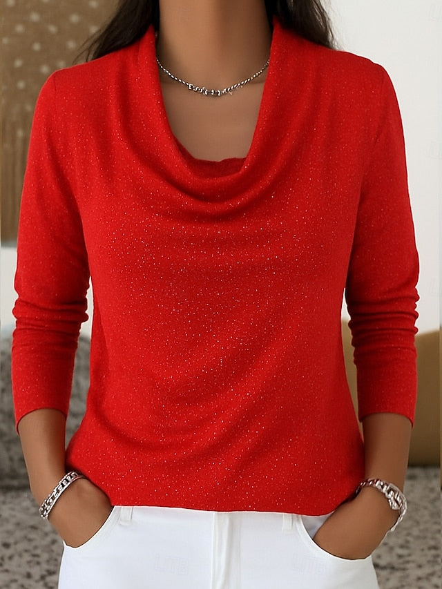 Women's Shirt Elegant Stylish Basic Long Sleeve Regular