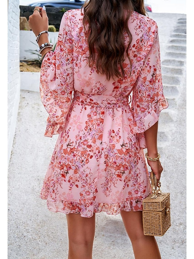 Women's Casual Dress Sheath Dress Sundress Rose 3D Print
