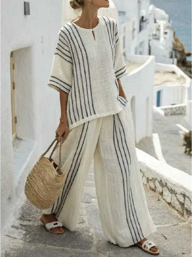 Women's Pants Sets Bolero Top Short Sleeve Crew Neck