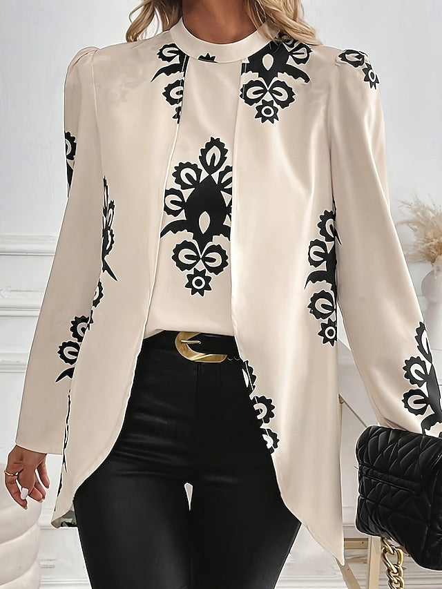 Women's Shirt Blouse Print Graphic Stylish Casual Long